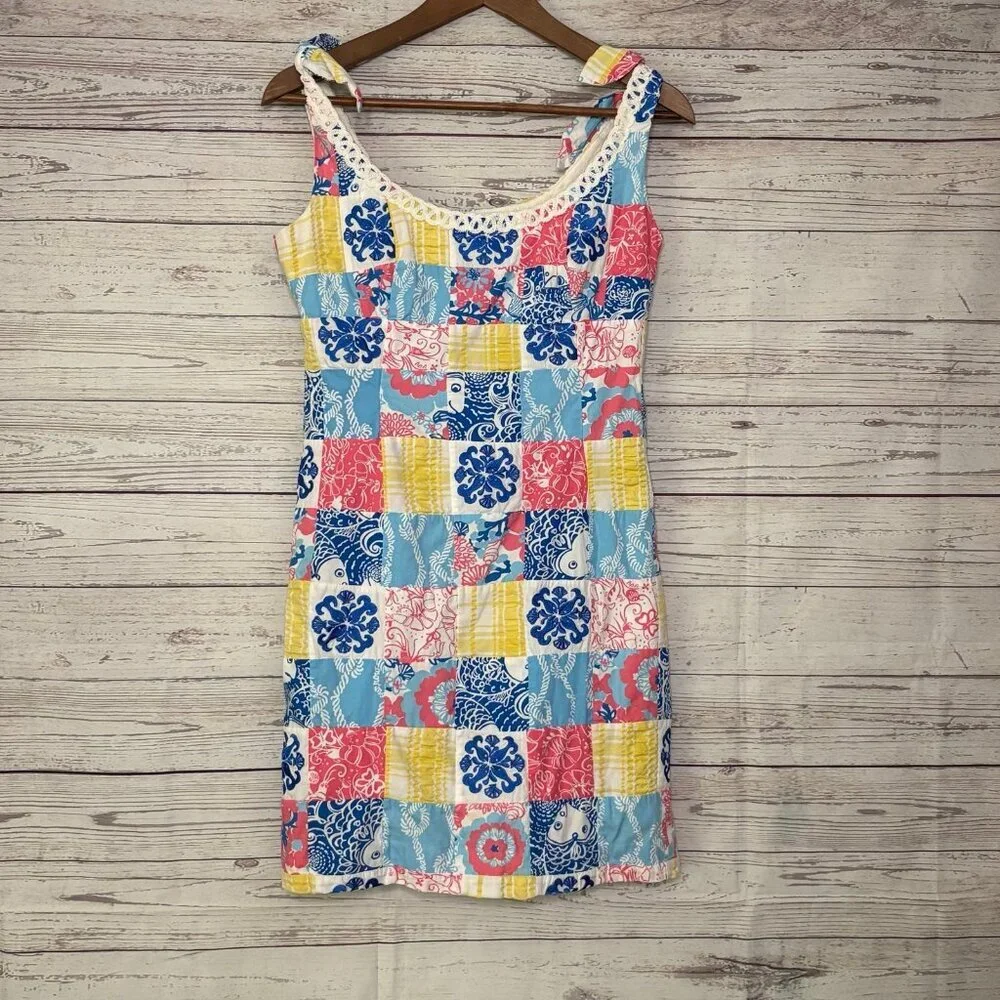 Lily Pulitzer Quilted Dress Neck Rope Detailing S4 - Picture 1 of 7